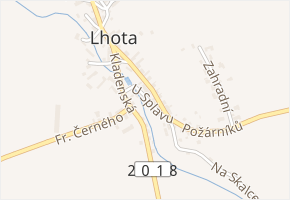 U Splavu v obci Lhota - mapa ulice