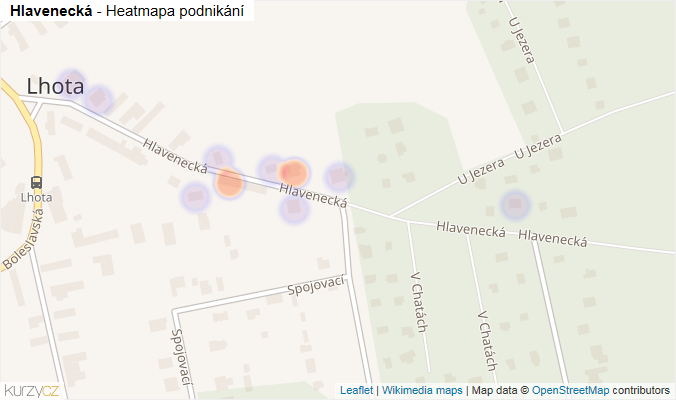 Mapa Hlavenecká - Firmy v ulici.