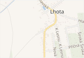 Křenecká v obci Lhota - mapa ulice