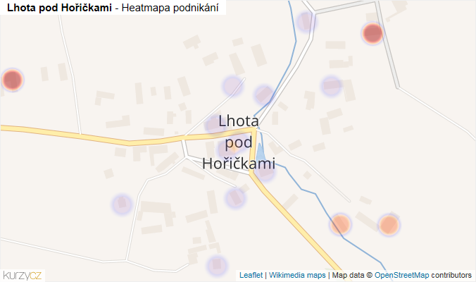 Mapa Lhota pod Hořičkami - Firmy v části obce.