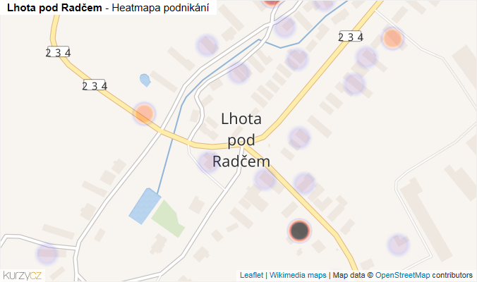 Mapa Lhota pod Radčem - Firmy v části obce.