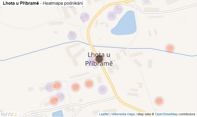 Mapa Lhota u Příbramě - Firmy v části obce.