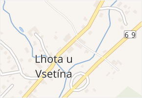 Lhota u Vsetína v obci Lhota u Vsetína - mapa části obce