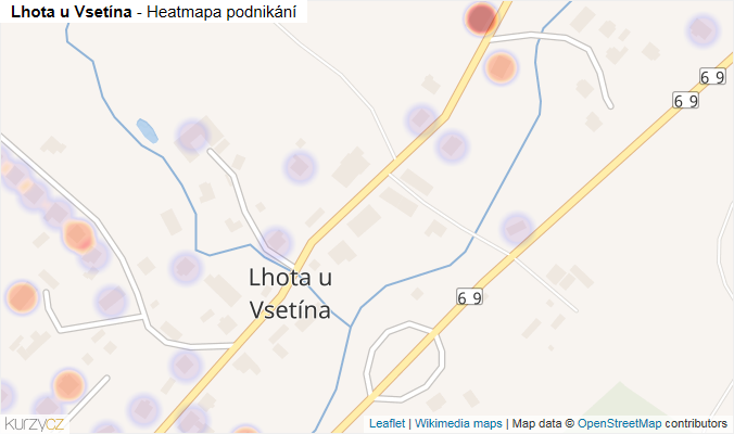 Mapa Lhota u Vsetína - Firmy v části obce.