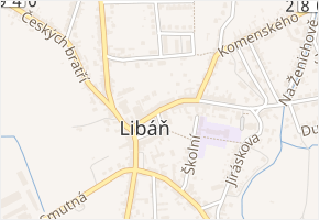 Libáň v obci Libáň - mapa části obce