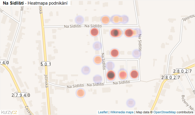 Mapa Na Sídlišti - Firmy v ulici.