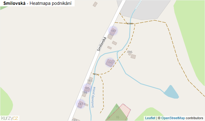 Mapa Smilovská - Firmy v ulici.