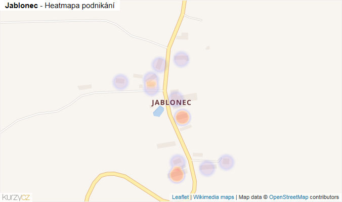 Mapa Jablonec - Firmy v části obce.