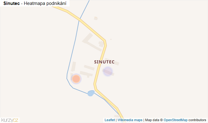 Mapa Sinutec - Firmy v části obce.
