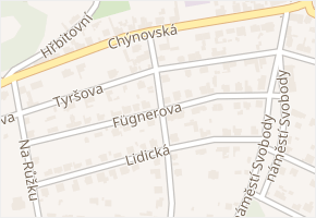 Fügnerova v obci Libčice nad Vltavou - mapa ulice