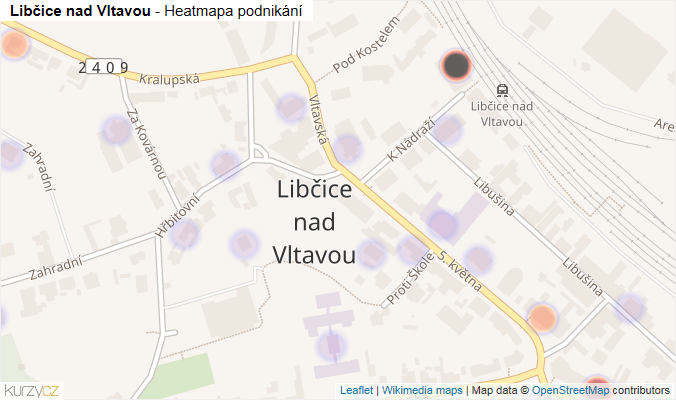 Mapa Libčice nad Vltavou - Firmy v části obce.