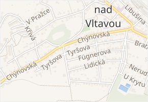 Tyršova v obci Libčice nad Vltavou - mapa ulice