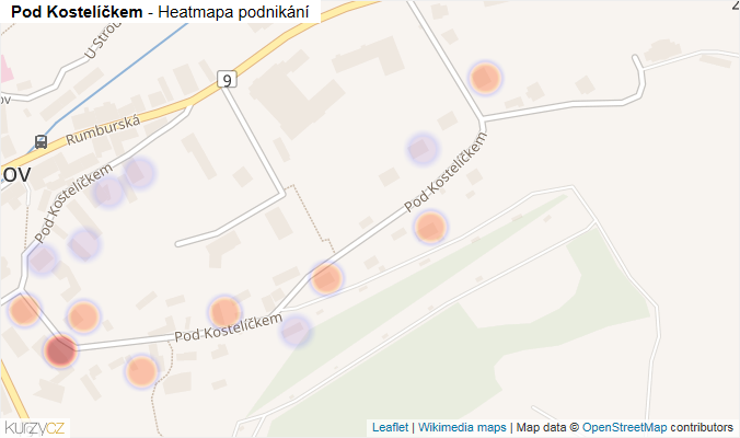 Mapa Pod Kostelíčkem - Firmy v ulici.
