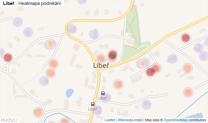 Mapa Libeř - Firmy v části obce.
