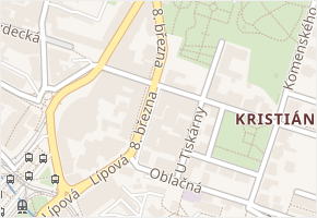 8. března v obci Liberec - mapa ulice