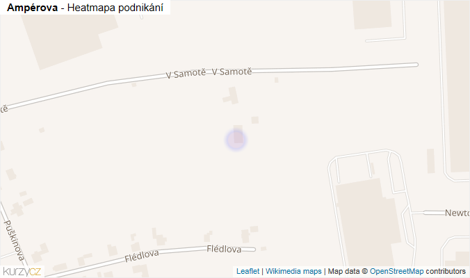 Mapa Ampérova - Firmy v ulici.