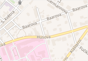 Baarova v obci Liberec - mapa ulice