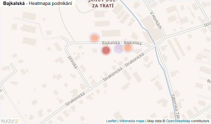 Mapa Bajkalská - Firmy v ulici.