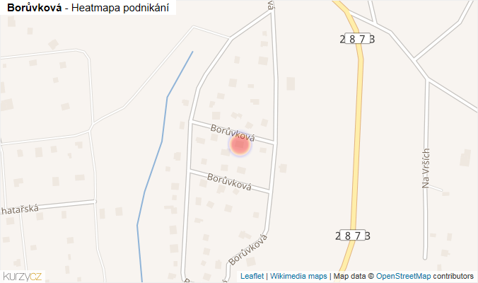Mapa Borůvková - Firmy v ulici.