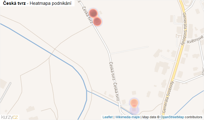 Mapa Česká tvrz - Firmy v ulici.