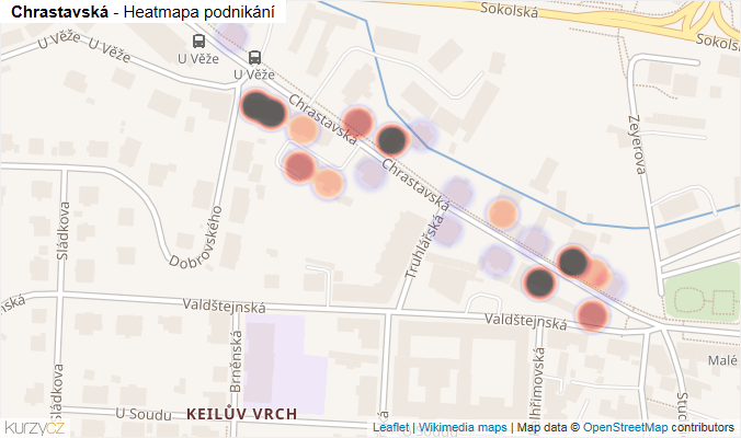 Mapa Chrastavská - Firmy v ulici.