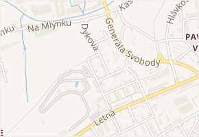 Dykova v obci Liberec - mapa ulice