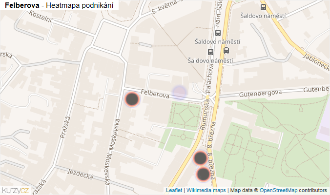 Mapa Felberova - Firmy v ulici.