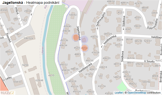 Mapa Jagellonská - Firmy v ulici.