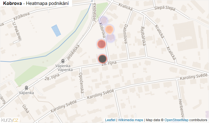 Mapa Kobrova - Firmy v ulici.