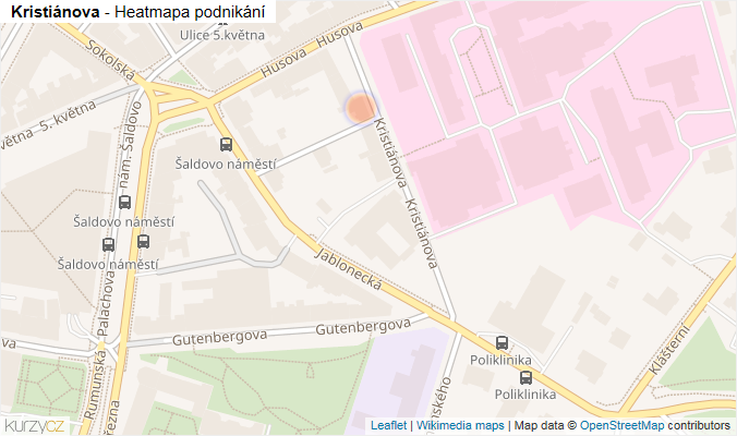 Mapa Kristiánova - Firmy v ulici.
