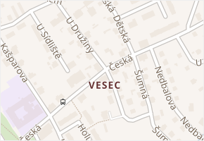 Liberec XXV-Vesec v obci Liberec - mapa části obce