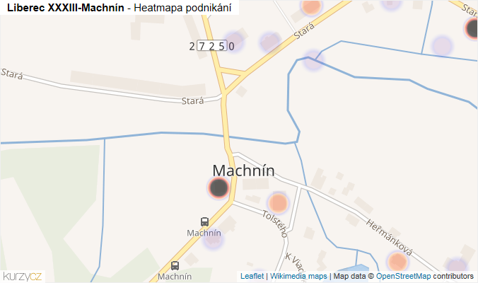 Mapa Liberec XXXIII-Machnín - Firmy v části obce.