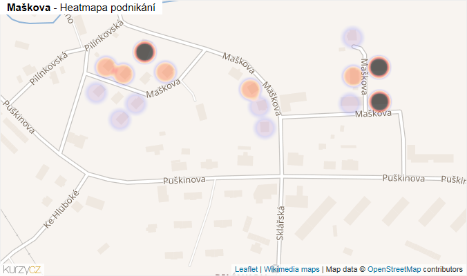 Mapa Maškova - Firmy v ulici.