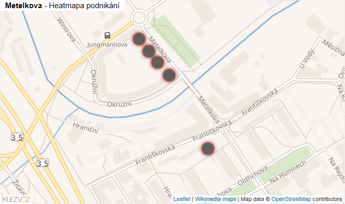 Mapa Metelkova - Firmy v ulici.