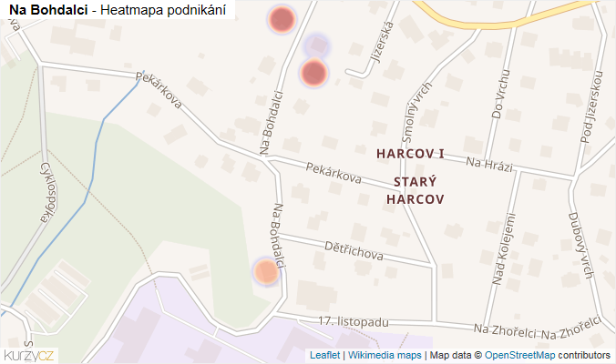 Mapa Na Bohdalci - Firmy v ulici.