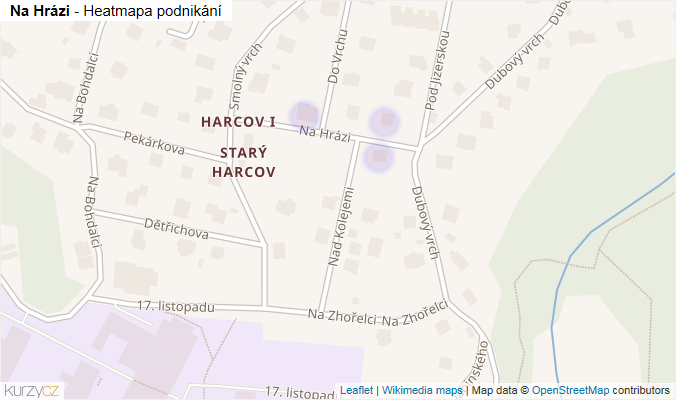 Mapa Na Hrázi - Firmy v ulici.
