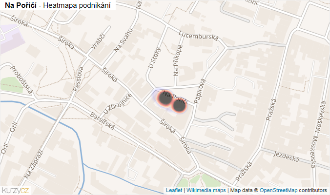 Mapa Na Poříčí - Firmy v ulici.