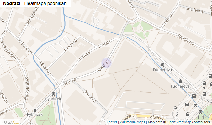Mapa Nádraží - Firmy v ulici.
