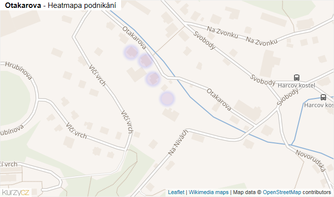 Mapa Otakarova - Firmy v ulici.
