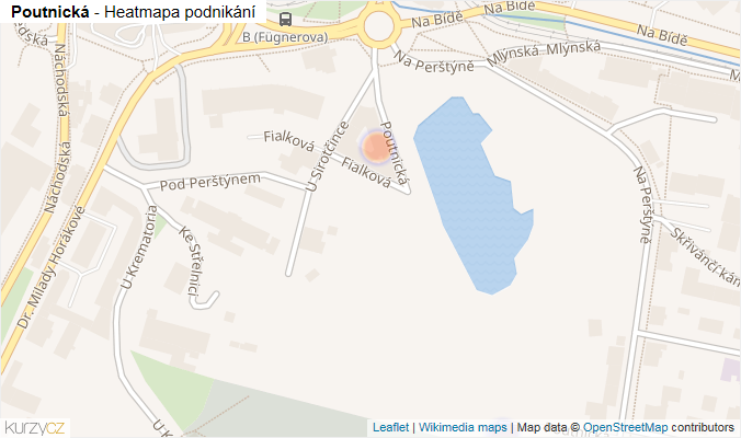 Mapa Poutnická - Firmy v ulici.