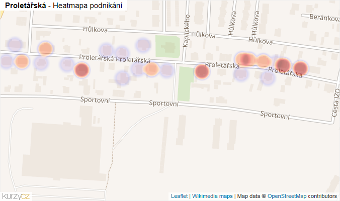 Mapa Proletářská - Firmy v ulici.