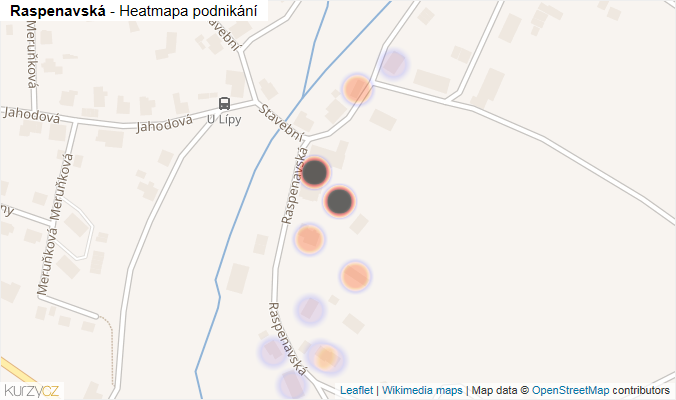 Mapa Raspenavská - Firmy v ulici.
