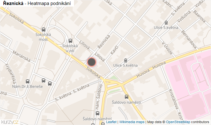 Mapa Řeznická - Firmy v ulici.