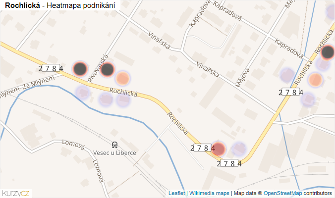 Mapa Rochlická - Firmy v ulici.