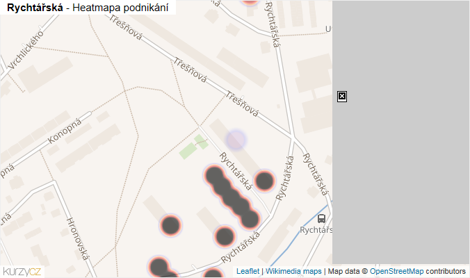 Mapa Rychtářská - Firmy v ulici.