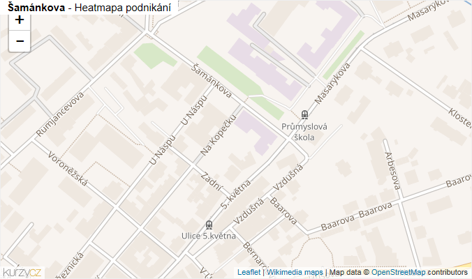 Mapa Šamánkova - Firmy v ulici.