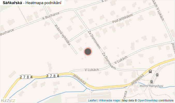 Mapa Sáňkařská - Firmy v ulici.