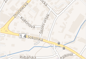 Školní vršek v obci Liberec - mapa ulice