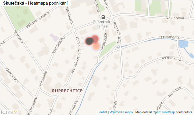 Mapa Skutečská - Firmy v ulici.