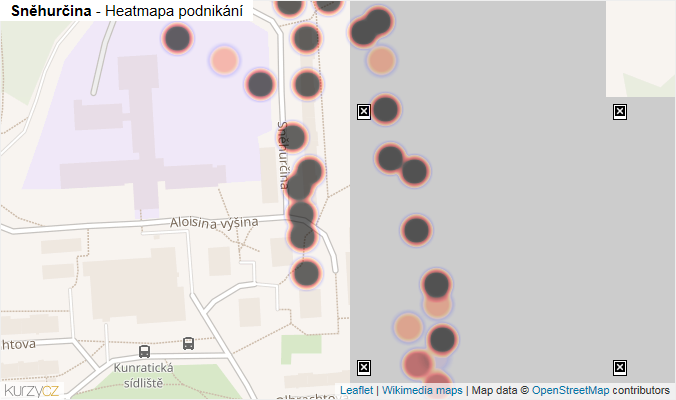 Mapa Sněhurčina - Firmy v ulici.